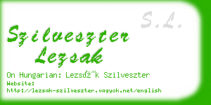 szilveszter lezsak business card